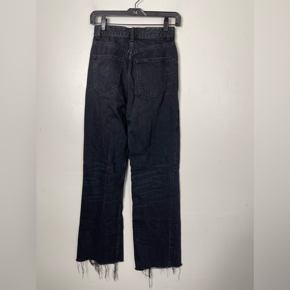 Zara Black High Rise Wide Leg Jeans US 2 - Picture 5 of 10